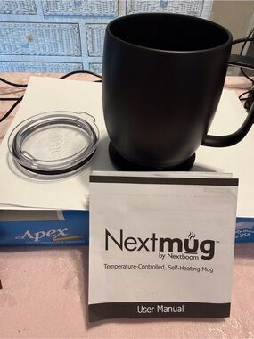 Nextmug Black Temperature-Controlled Self-Heating Mug